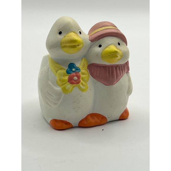Duck Ceramic Double Ducklings‎ Toothpick Holder Succulent Planter Easter Decor - Picture 1 of 3